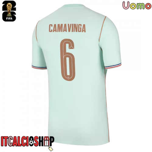 Francia Eduardo Camavinga #6 Seconda Maglia Mondiali 2026 Manica Corta